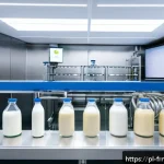 Home 18 발효식품의 제조 과정에 대한 기술적 접근 - A modern dairy fermentation laboratory scene in Poland, featuring advanced sensors and automated con...
